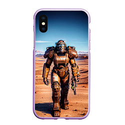 Чехол iPhone XS Max матовый Fallout power, цвет: 3D-сиреневый