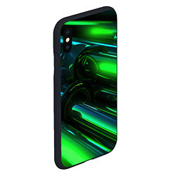 Чехол iPhone XS Max матовый Green elemetns, цвет: 3D-черный — фото 2