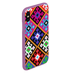 Чехол iPhone XS Max матовый Колорит, цвет: 3D-фиолетовый — фото 2