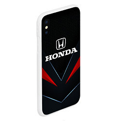 Чехол iPhone XS Max матовый Honda - технологии, цвет: 3D-белый — фото 2