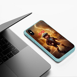 Чехол iPhone XS Max матовый ACDC boy, цвет: 3D-мятный — фото 2
