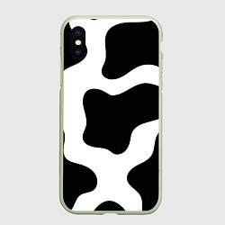 Чехол iPhone XS Max матовый Кожа коровы, цвет: 3D-салатовый