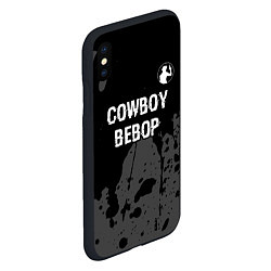 Чехол iPhone XS Max матовый Cowboy Bebop glitch на темном фоне: символ сверху, цвет: 3D-черный — фото 2