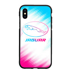 Чехол iPhone XS Max матовый Jaguar neon gradient style