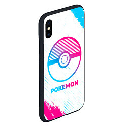 Чехол iPhone XS Max матовый Pokemon neon gradient style, цвет: 3D-черный — фото 2