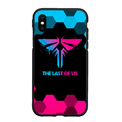 Чехол iPhone XS Max матовый The Last Of Us - neon gradient