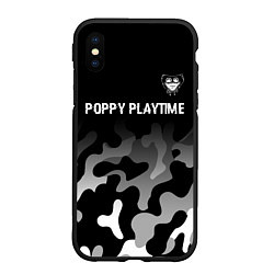Чехол iPhone XS Max матовый Poppy Playtime glitch на темном фоне: символ сверх