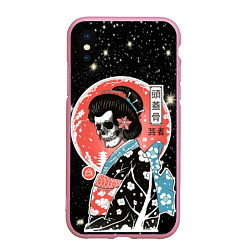 Чехол iPhone XS Max матовый Гейша Японии в кимоно - смерть полнолуние, цвет: 3D-розовый