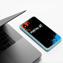Чехол iPhone XS Max матовый Portal game, цвет: 3D-мятный — фото 2