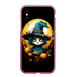 Чехол iPhone XS Max матовый Синий кот колдун