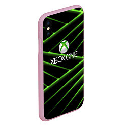 Чехол iPhone XS Max матовый Xbox game pass line, цвет: 3D-розовый — фото 2