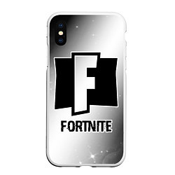 Чехол iPhone XS Max матовый Fortnite glitch на светлом фоне, цвет: 3D-белый