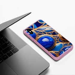 Чехол iPhone XS Max матовый Лазуритовый флюид, цвет: 3D-розовый — фото 2