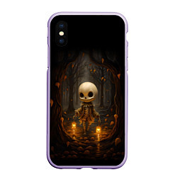 Чехол iPhone XS Max матовый Призрак в лесу - скелет, цвет: 3D-светло-сиреневый