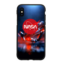 Чехол iPhone XS Max матовый Nasa space star, цвет: 3D-черный