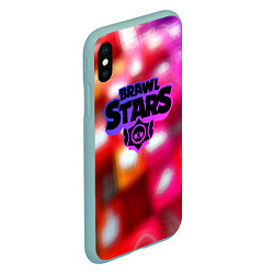 Чехол iPhone XS Max матовый Brawl stars network, цвет: 3D-мятный — фото 2