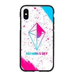 Чехол iPhone XS Max матовый No Mans Sky neon gradient style