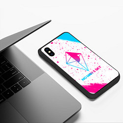 Чехол iPhone XS Max матовый No Mans Sky neon gradient style, цвет: 3D-черный — фото 2