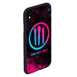 Чехол iPhone XS Max матовый Three Days Grace - neon gradient, цвет: 3D-черный — фото 2