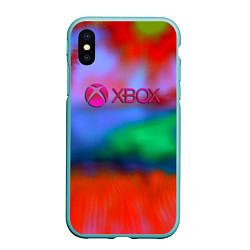 Чехол iPhone XS Max матовый Xbox game studio neon, цвет: 3D-мятный