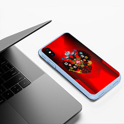 Чехол iPhone XS Max матовый Символика имперской россии, цвет: 3D-голубой — фото 2