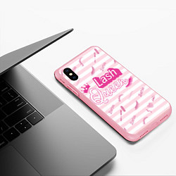 Чехол iPhone XS Max матовый Lash queen - pink Barbie pattern, цвет: 3D-баблгам — фото 2