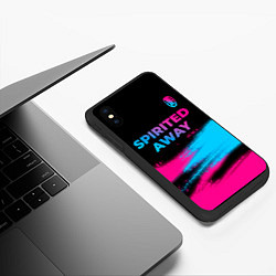 Чехол iPhone XS Max матовый Spirited Away - neon gradient: символ сверху, цвет: 3D-черный — фото 2