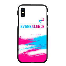 Чехол iPhone XS Max матовый Evanescence neon gradient style: символ сверху, цвет: 3D-черный