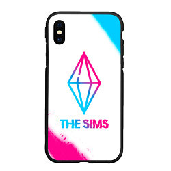 Чехол iPhone XS Max матовый The Sims neon gradient style