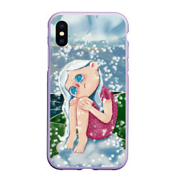 Чехол iPhone XS Max матовый Снегурочка плачет, цвет: 3D-светло-сиреневый