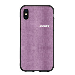 Чехол iPhone XS Max матовый Розовые джинсы lucky 77, цвет: 3D-черный