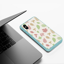 Чехол iPhone XS Max матовый Осень - бежевый 3, цвет: 3D-мятный — фото 2