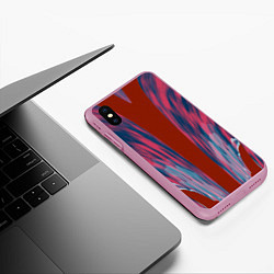 Чехол iPhone XS Max матовый Глиняные облака, цвет: 3D-розовый — фото 2