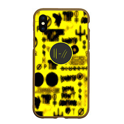 Чехол iPhone XS Max матовый Twenty one pilots logobombing, цвет: 3D-коричневый