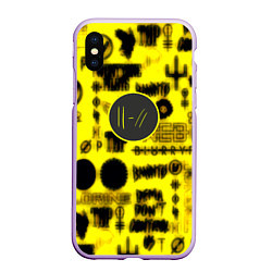 Чехол iPhone XS Max матовый Twenty one pilots logobombing, цвет: 3D-сиреневый