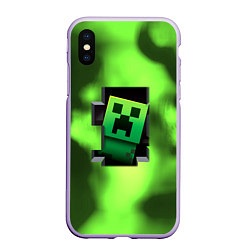 Чехол iPhone XS Max матовый Creeper acid, цвет: 3D-светло-сиреневый