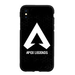 Чехол iPhone XS Max матовый Apex Legends glitch на темном фоне