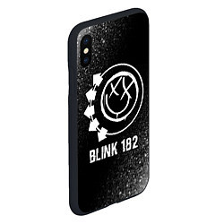 Чехол iPhone XS Max матовый Blink 182 glitch на темном фоне, цвет: 3D-черный — фото 2