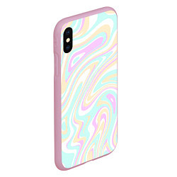 Чехол iPhone XS Max матовый Абстракция бледные цвета, цвет: 3D-розовый — фото 2