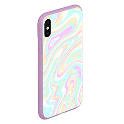 Чехол iPhone XS Max матовый Абстракция бледные цвета, цвет: 3D-сиреневый — фото 2