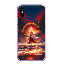 Чехол iPhone XS Max матовый Яэ Мико и небо, цвет: 3D-светло-сиреневый