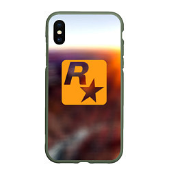 Чехол iPhone XS Max матовый Grand Theft Auto rockstar game, цвет: 3D-темно-зеленый