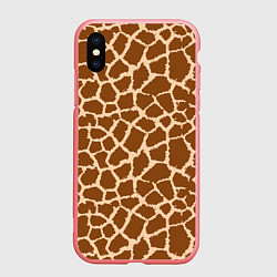 Чехол iPhone XS Max матовый Кожа жирафа - giraffe