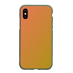 Чехол iPhone XS Max матовый Градиент розово-зеленый груша, цвет: 3D-темно-зеленый