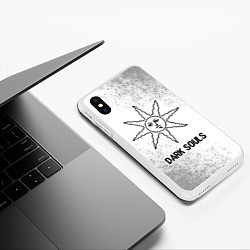 Чехол iPhone XS Max матовый Dark Souls glitch на светлом фоне, цвет: 3D-белый — фото 2