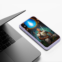 Чехол iPhone XS Max матовый Гачимучи Билли Харингтон рыцарь, цвет: 3D-светло-сиреневый — фото 2