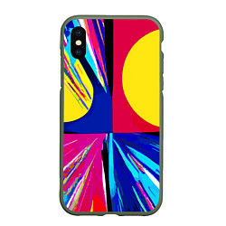 Чехол iPhone XS Max матовый Pop art composition - neural network, цвет: 3D-темно-зеленый