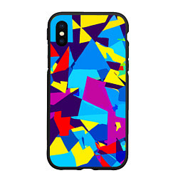 Чехол iPhone XS Max матовый Полигональная композиция - поп-арт - нейросеть, цвет: 3D-черный