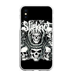 Чехол iPhone XS Max матовый Slipknot и черепушки