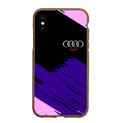 Чехол iPhone XS Max матовый Audi stripes, цвет: 3D-коричневый